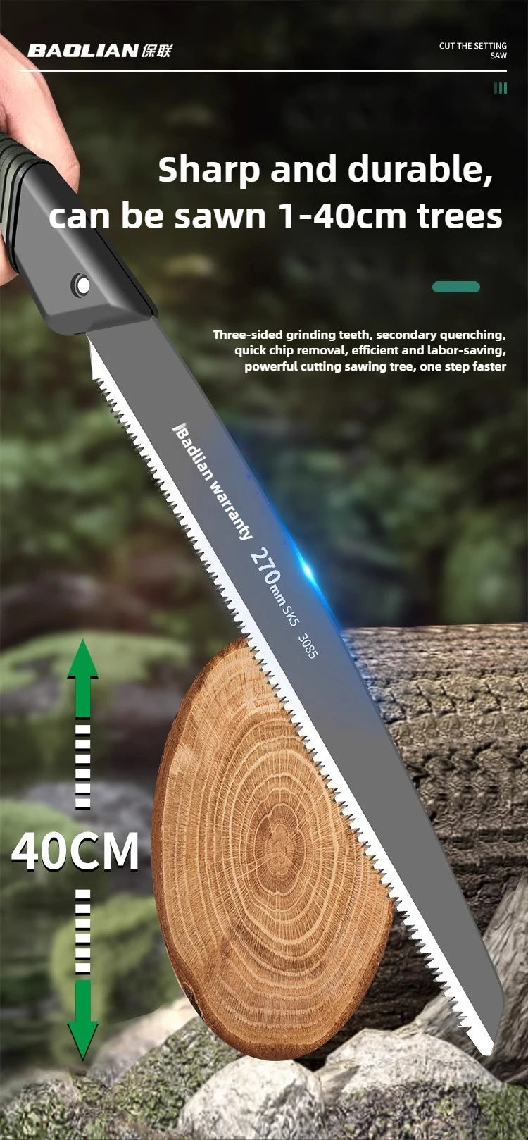 BAOLIAN Hand Saw , Japanese Style Saw, Tree Sawing Tool , Garden Logging Tool , Woodworking Saw , Household Small Handheld Tool