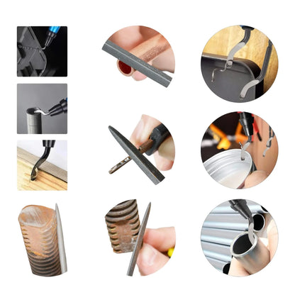 Deburring Tool Kit with 6Pcs Needle Files 6-1/2" Chamfer Tool for Resin Metal Plastic Tube Hole 3D Art with Extra 10 HSS Blades