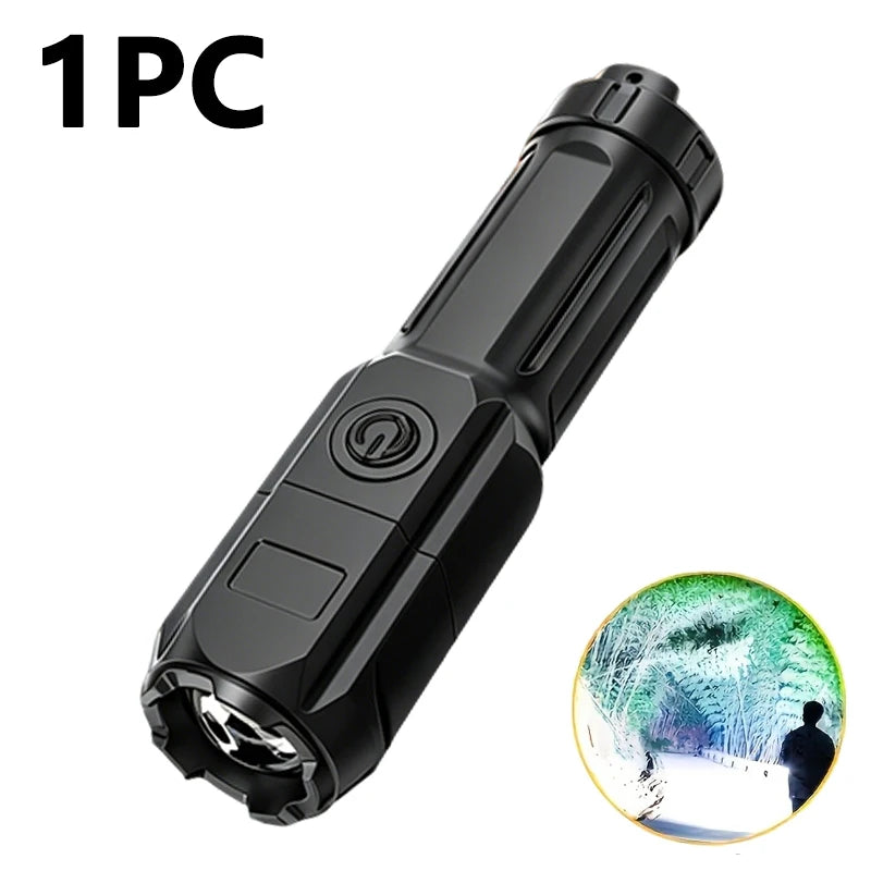 Powerful LED Flashlight Rechargeable USB Waterproof Zoom Fishing Hunting Camping High Lumen Tactical Flashlight LED Torch
