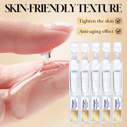 1 Box of 10 Collagen Anti-Wrinkle Single-Use Essence Serums, Moisturizing and Hydrating, Refreshing and Non-Greasy