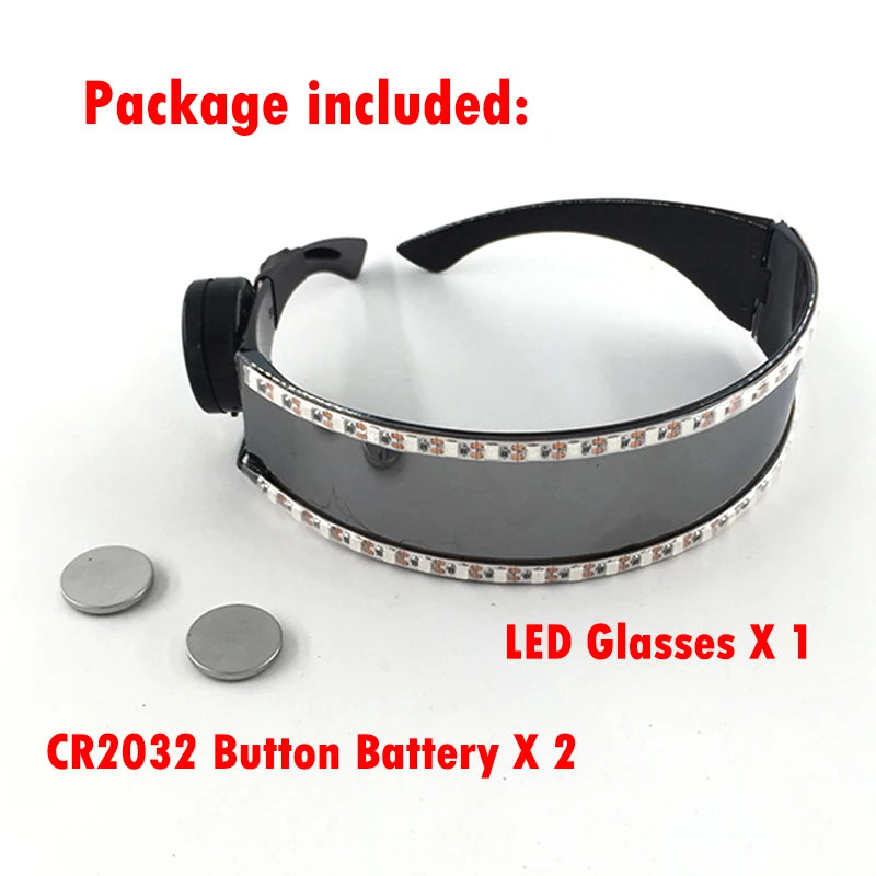 Cyberpunk LED Light Up Glasses Futuristic Luminous Unisex Eyewear Cool Glowing Glasses For Cosplay Bar Rave Club Halloween Party