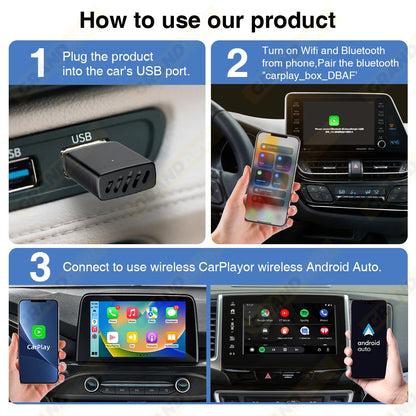 2IN1 Mini NEW Wireless CarPlay Android Auto Adapter Wired to Wireless Car Ai Box For Audi Toyota VW Peugeot MG Ford USB Dongle