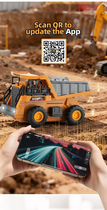 2026New Full-Scale Mini Excavator Tipper Truck 1:64 Remote Control Engineering Vehicle Mini Forklift Birthday Gift Toy RC Trucks