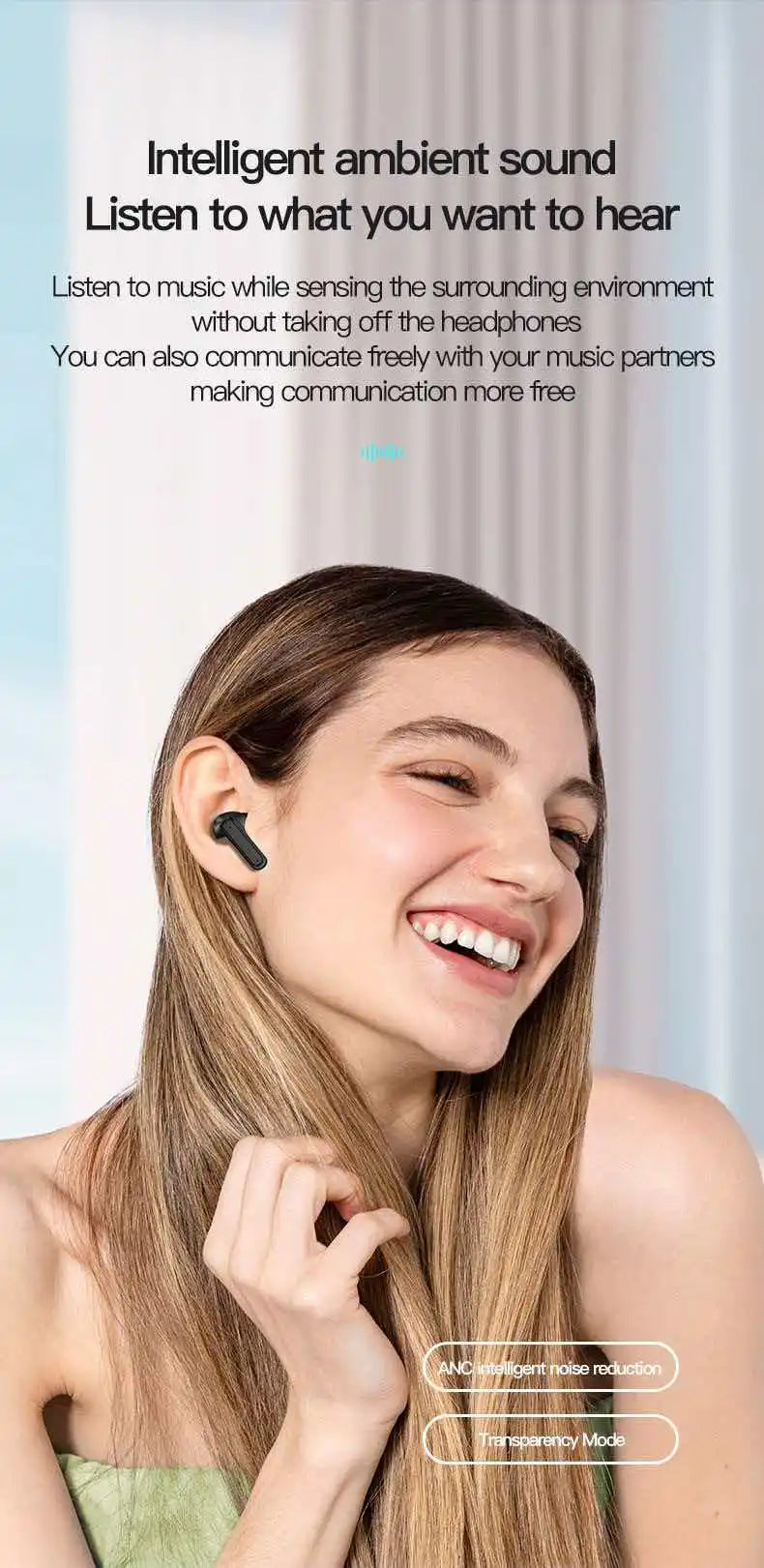 Smart AI Translation Bluetooth Earphones With LCD Display Noise Reduce New Wireless Digital Long Battery Life Display Headphone