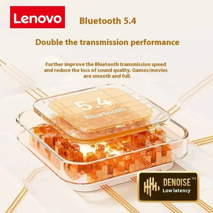 Lenovo In-Ear Wireless Bluetooth Headphone Long Battery Life Noise-Canceling Sport Headphone Compatible with iPhone and Xiaomi