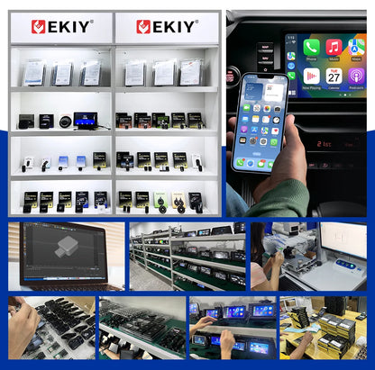 EKIY 2in1 Wireless CarPlay Dongle Wireless Android Auto Adapter Car Intelligent Systems AI Smart Box For Car With Wired CarPlay