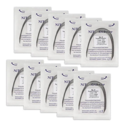 100Pcs/10Packs Dental Orthodontic Ovoid Form Archwires Niti Super Elastic Round Rectangular Wire 012/014/016/018/16X16/16X22