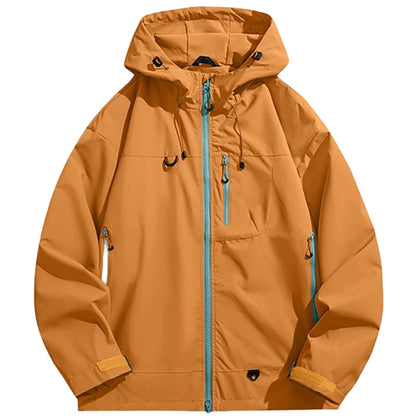 Men's Outdoor Jacket Waterproof Windbreaker Sports Climbing Trekking Multiple Pockets Skiing Softshell Zipper Hooded Jackets