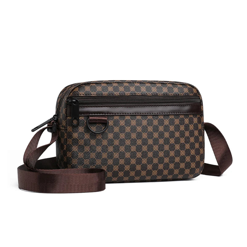 Stylish Patterned Men's Crossbody Bag for Daily Outings Compact Lightweight Versatile Casual Functional Travel Bag