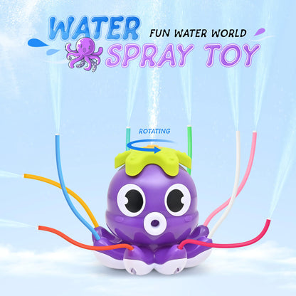Space Rocket Octopus Sprinkler Water Toy Automatic Rotation Fun Spray Water Children's Water Playing Outdoor Toys