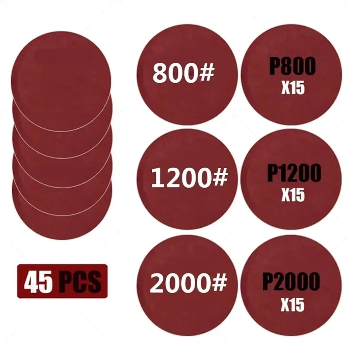 3-calowy papier ścierny 75 mm na mokro i sucho krążki ścierne na rzep 60-5000 gradacji 15-45 szt. do polerowania samochodów, naprawy i renowacji reflektorów
