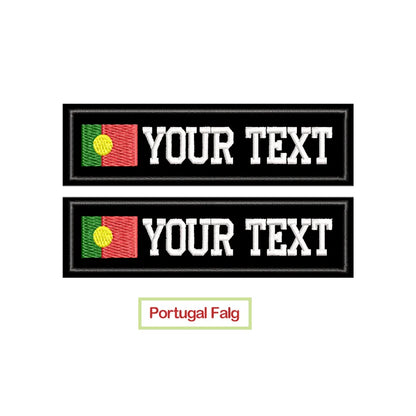 Custom Name Embroidery Patch Army Black Patches US Brazil France UK Country Flag Personalized For Jacket, Bag, Coat; 2 Pcs/ Lot