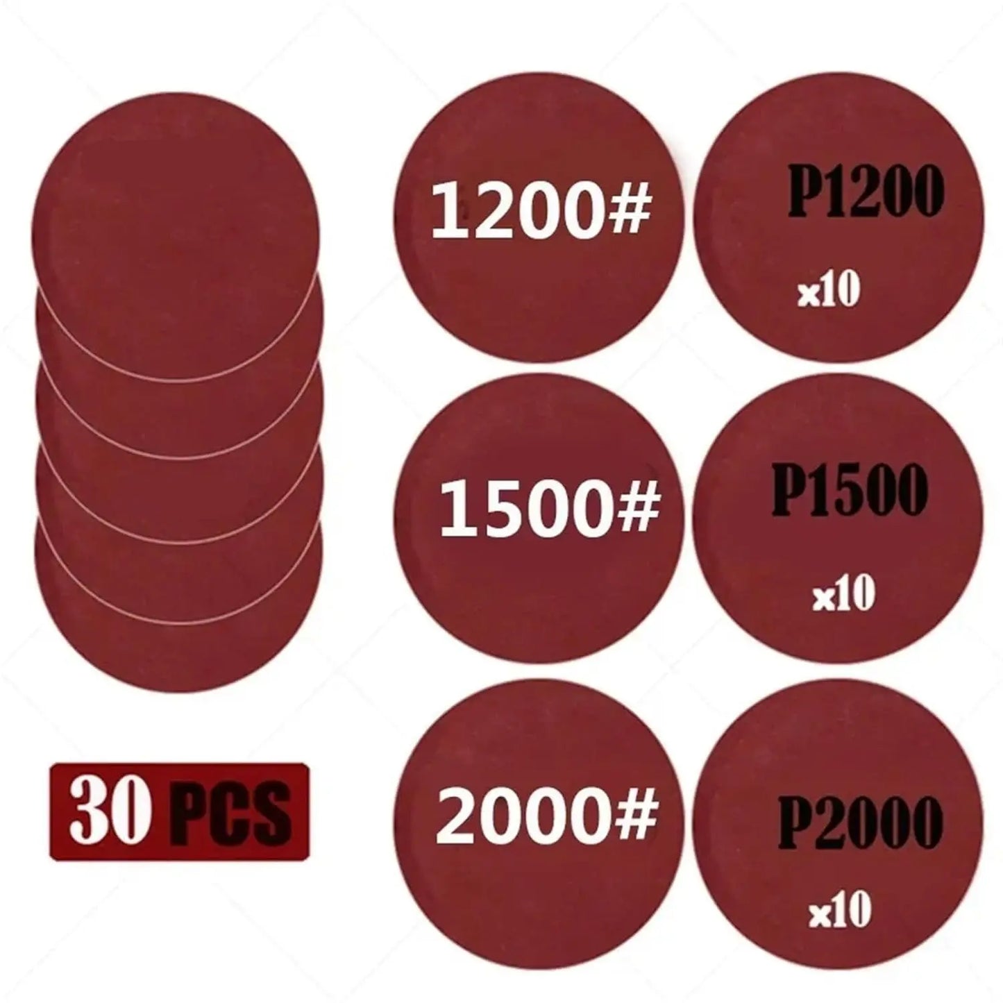 3-calowy papier ścierny 75 mm na mokro i sucho krążki ścierne na rzep 60-5000 gradacji 15-45 szt. do polerowania samochodów, naprawy i renowacji reflektorów