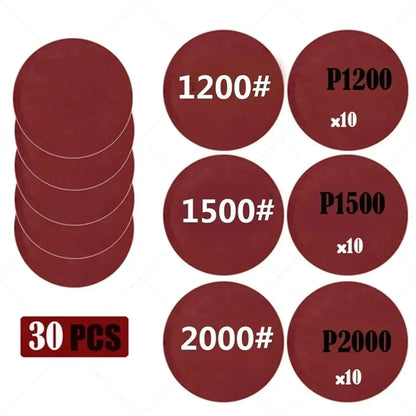 3-calowy papier ścierny 75 mm na mokro i sucho krążki ścierne na rzep 60-5000 gradacji 15-45 szt. do polerowania samochodów, naprawy i renowacji reflektorów
