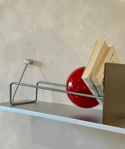Mid-Century Modern Gravity Ball Book Holder, Bauhaus Inspired Desktop Organizer, Stylish Magazine Rack for Home Office