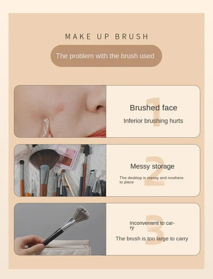 9Pcs/lot Mini Makeup Brush Set Portable Travel Cosmetic Brushes Kit Eyeshadow Foundation Powder Brushes Beauty Makeup Tools