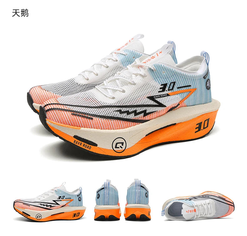 Couple Breathable Mesh Carbon Board Shoes, Student Sports Exam Shoes, Chunta Ultra Light Rebound Marathon Running Shoes