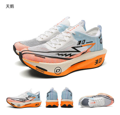 Couple Breathable Mesh Carbon Board Shoes, Student Sports Exam Shoes, Chunta Ultra Light Rebound Marathon Running Shoes