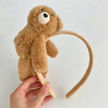 1PC Cute Plush Teddy Bear Hair Claw Clip, Sweet Bow Decor Jaw Clip, Kawaii Hair Accessory For Girls Daily Casual Styling
