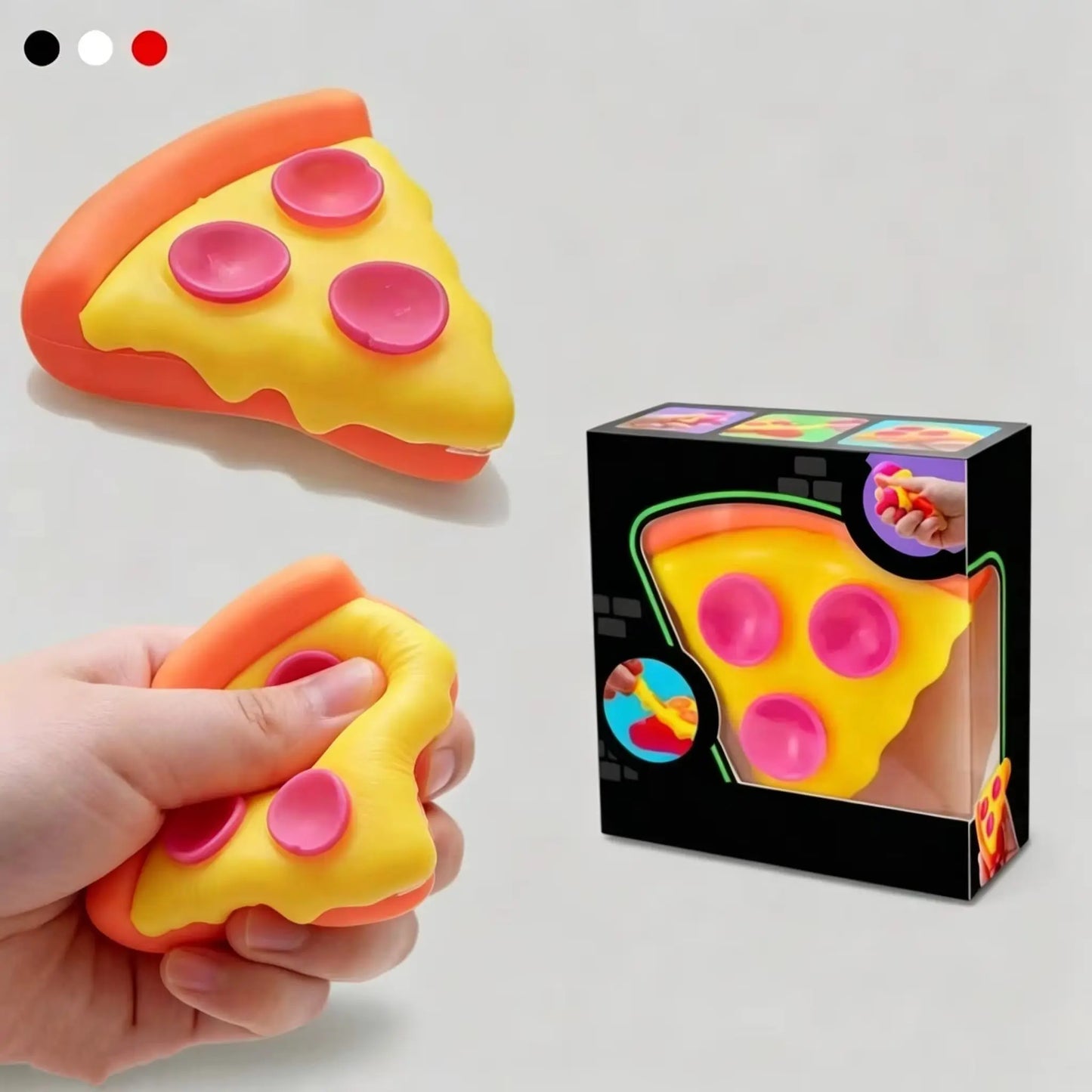 Pizza Shaped Soft Squishy Fidget Cube Velvet Squeeze Toy Sensory Stress Relief Anti-Anxiety Desktop Gadget for Relax Gift