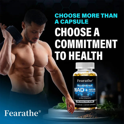 NAD Supplement, 1500 Mg - Liposomal NAD+ Supplement with Resveratrol, Supports Cellular Health, Endurance & Healthy Aging