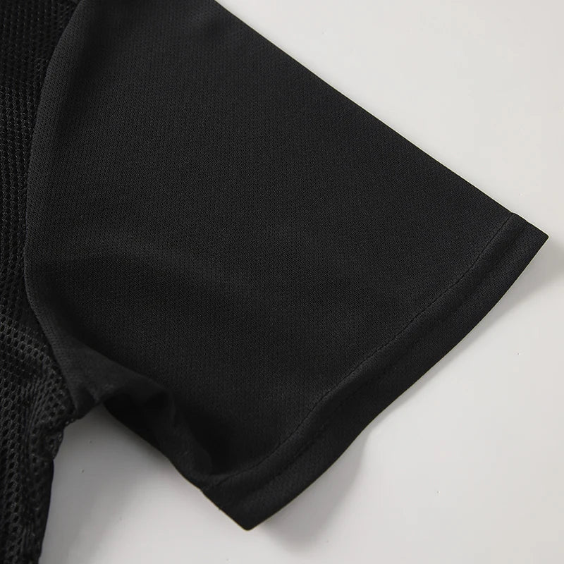 1/2-Piece Men's Summer Black And White Solid Color Quick Drying Sports Short Sleeved Loose And Breathable Sports Running Trend