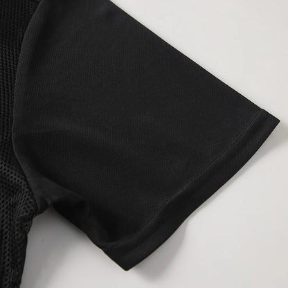 1/2-Piece Men's Summer Black And White Solid Color Quick Drying Sports Short Sleeved Loose And Breathable Sports Running Trend