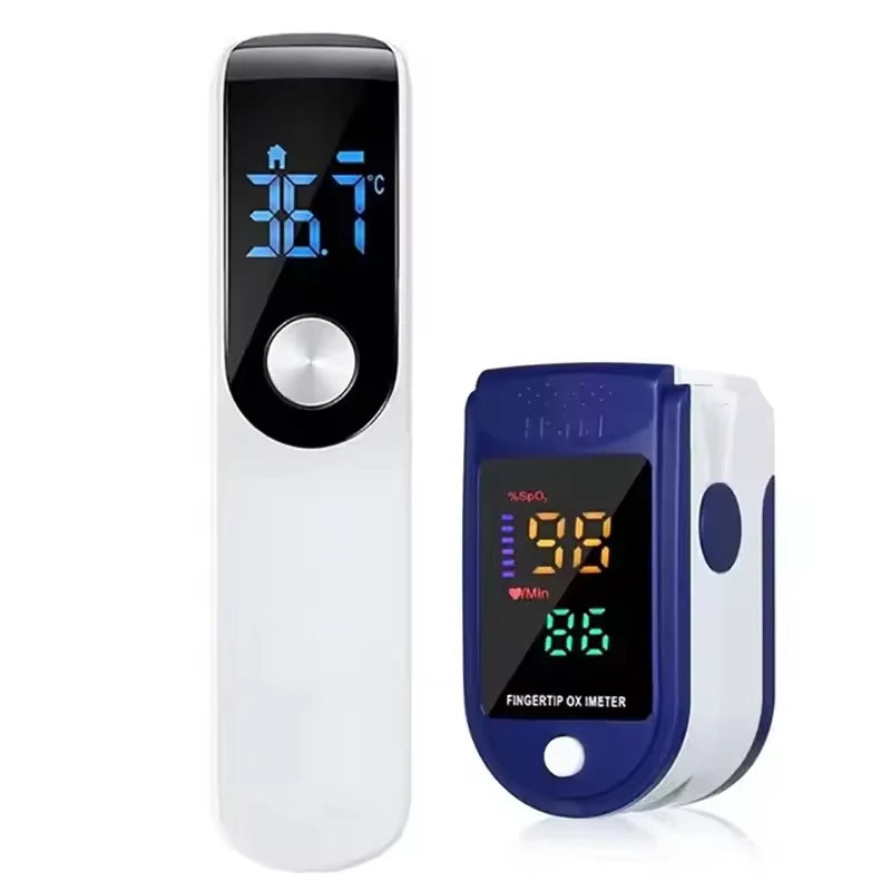 Household Medical Digital Ear Thermometer Baby Adult Fever Thermometer, Finger Pulse Oximeter Portable Health Monitoring Device