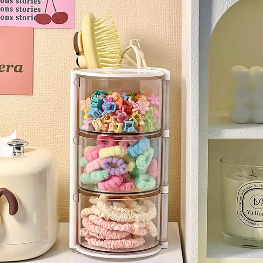 Hair Accessories Organizer Acrylic Storage Box Clear Hair Tie Organizer for Headband Makeup Brush Holder Desk Jewelry Organizer