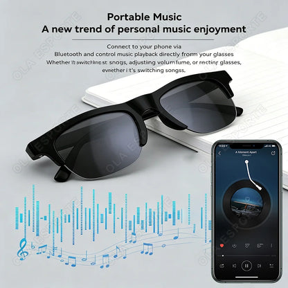 New Wireless Bluetooth Smart Sunglasses Touch Control Music Remote Camera Voice Call Built-in Voice Assistant Smart Glasses HT22