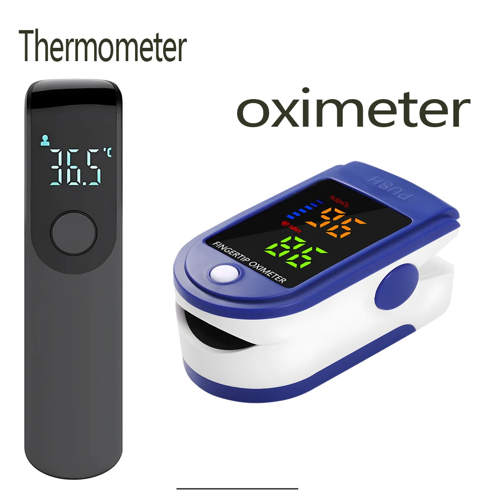 Household Medical Digital Ear Thermometer Baby Adult Fever Thermometer, Finger Pulse Oximeter Portable Health Monitoring Device