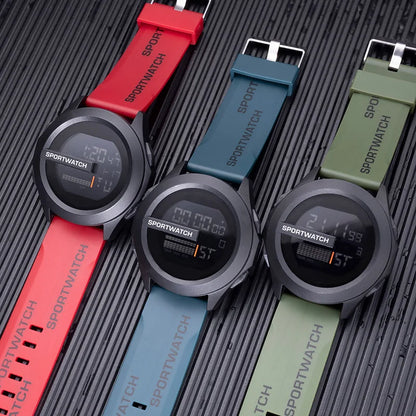 YIKAZE Men Sport LED Watches Top Brand Men Digital Clock Multi-Functional Rubber Man Fitnes Athlete Timekeeping Electronic Watch