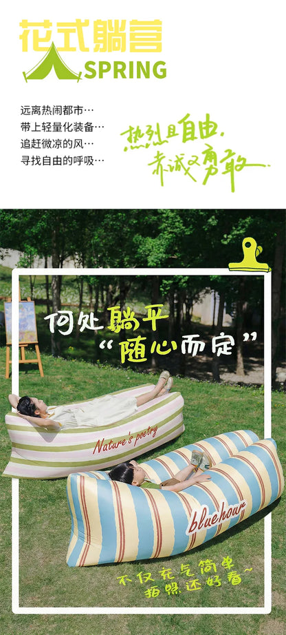 Waterproof Inflatable Sofa, Lazy Lounger Air Mattress, Portable Seat for Camping & Music Festival