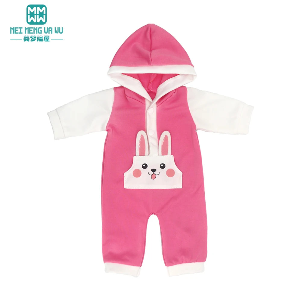 Fits 17-18inch American Doll and New Born Doll Clothes Fashion Dresses, Hooded Jumpsuit, Cardigan Strap Skirts Toys Gifts
