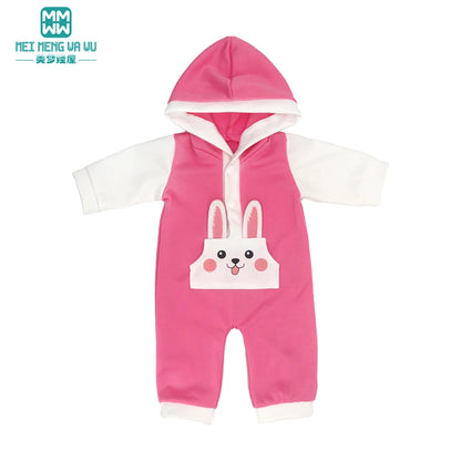 Fits 17-18inch American Doll and New Born Doll Clothes Fashion Dresses, Hooded Jumpsuit, Cardigan Strap Skirts Toys Gifts