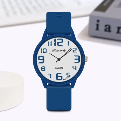 Women Fashion Silicone Watches Set Minimalist High Number  Qualities Big Dial Ladies Quartz Wristwatches With Casual Clock Gifts