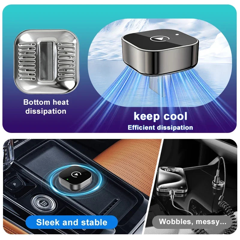 2 IN 1 Wireless Carplay & Android Auto Adapter Wired to Wireless Carplay Dongle Mini Plug & Play Auto Connect For iPhone Android