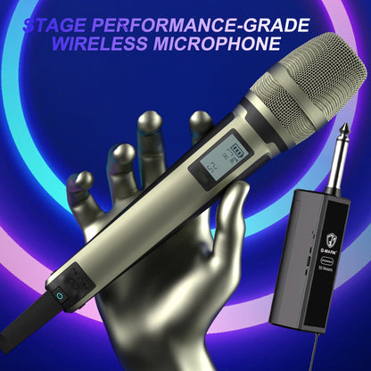Wireless Microphone G-MARK SKM9000 Professional 2 Channels UHF Frequency Adjustable Metal Handheld Mic For Party Show Teaching