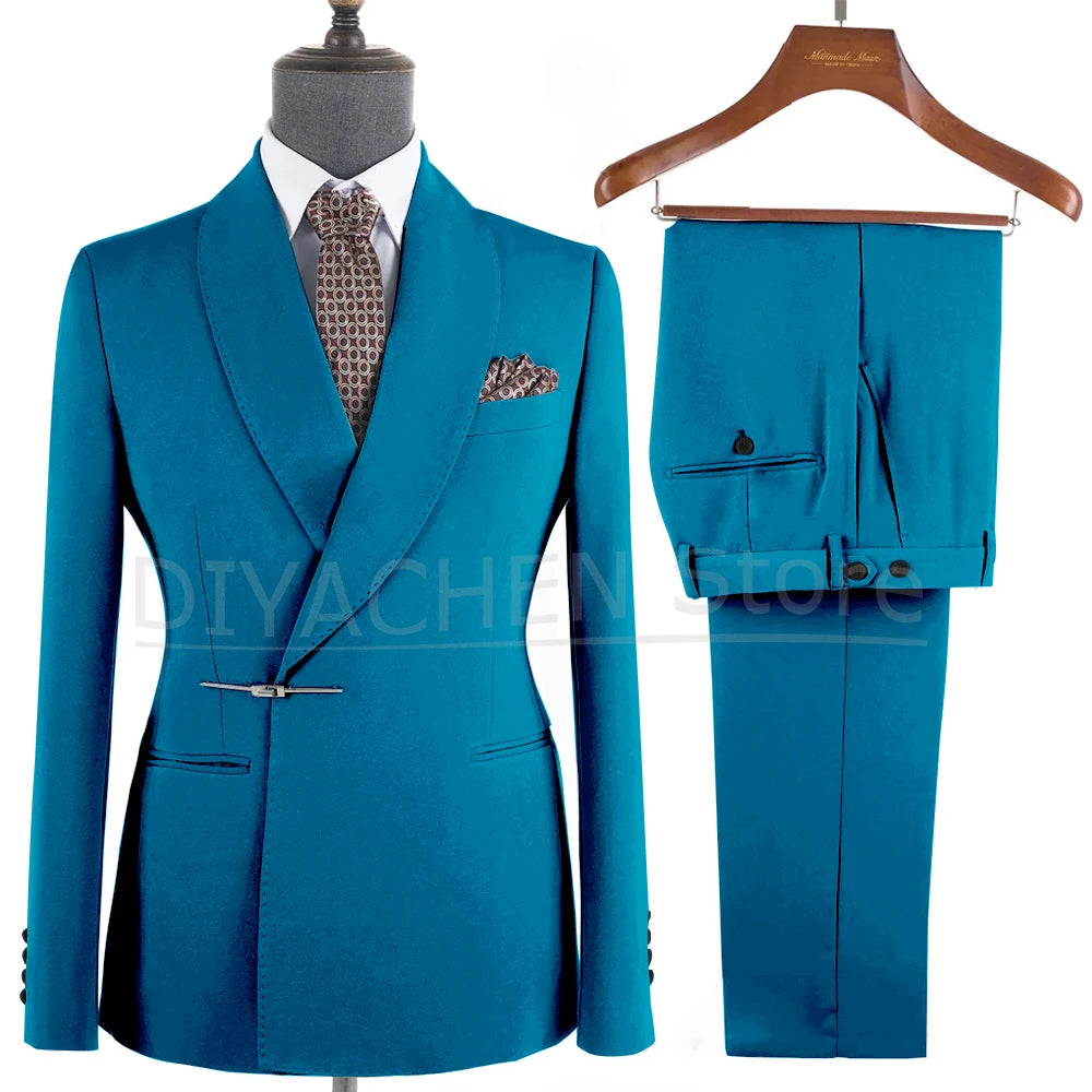 Elegant 2-Piece Men's Suit Slim Fit  Blazer And Pants Set for Wedding Groom Tuxedo Business Party