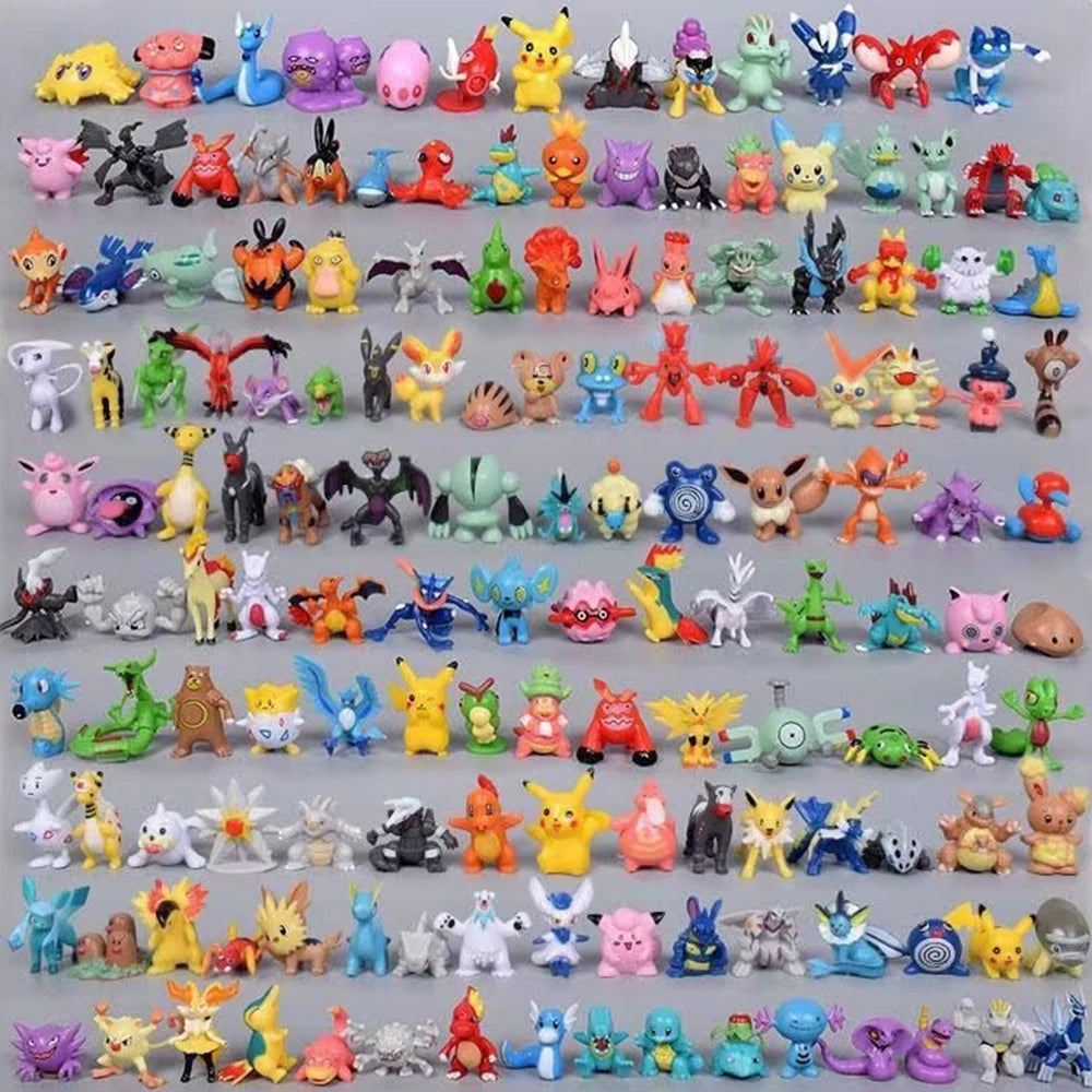 24-144pcs Pokemon Figure Model Pikachu Anime Dolls 2-3CM Ornamental Decoration Not Repeating Mini Model Toy Christmas Gift