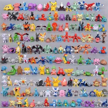 24-144pcs Pokemon Figure Model Pikachu Anime Dolls 2-3CM Ornamental Decoration Not Repeating Mini Model Toy Christmas Gift