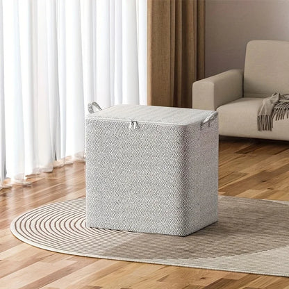 Extra Large Storage Chest with Lid-Heavy-Duty Non-Woven Fabric Organizer Bin,Locking Lid for Clothes,Bedding-For Closet,Storage