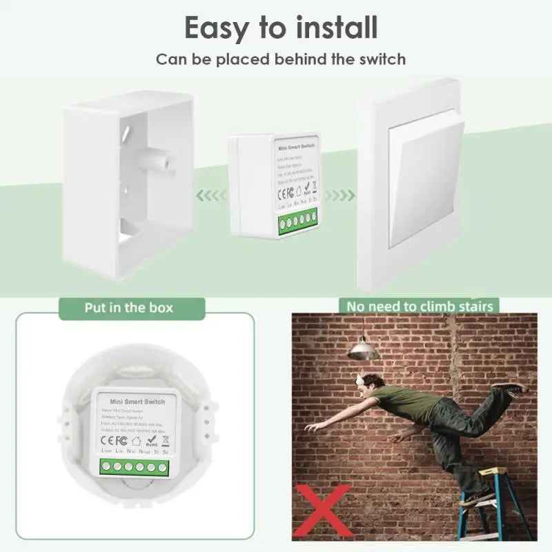 Zigbee Tuya Smart WiFi Switch DIY 2-way Control EWelink Mini Light Switches Module Power Metering Breaker For Alexa Google Home
