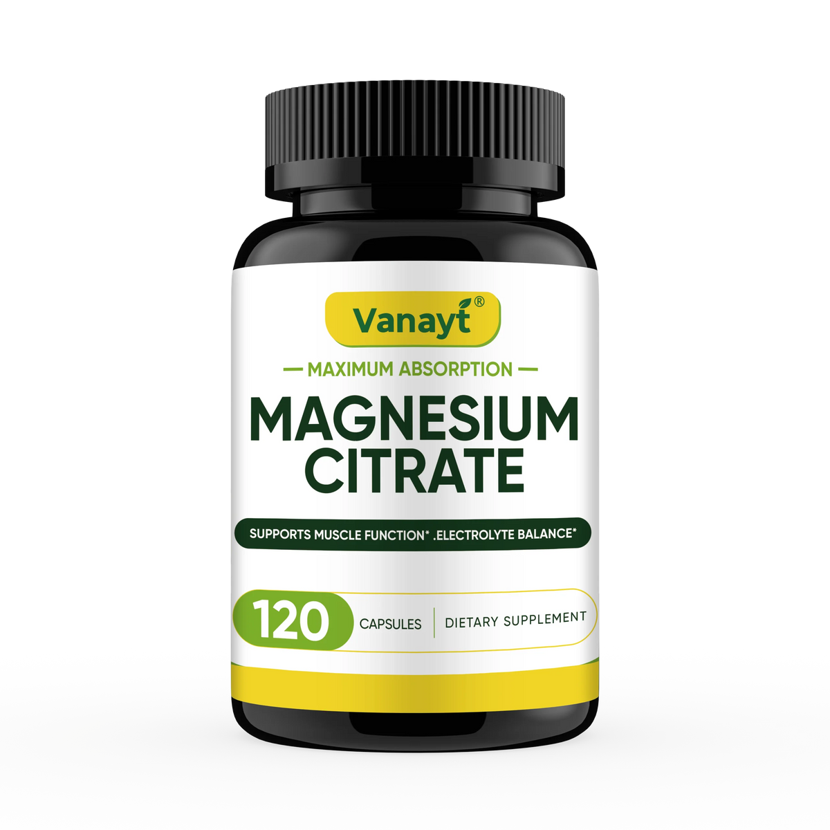 500MG Magnesium Citrate - Supplement for Stress, Relaxation, Bone, Sleep, Heart Health, Nerve, Muscle & Metabolism 120 Capsules