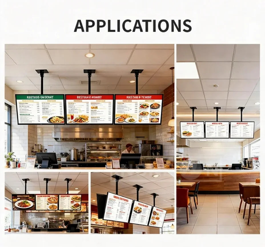 Custom LED Menu Advertising Board Ultra-Thin Hanging TV Ordering Box for Restaurant, Coffee Shop Bubble Tea Shop& Mall