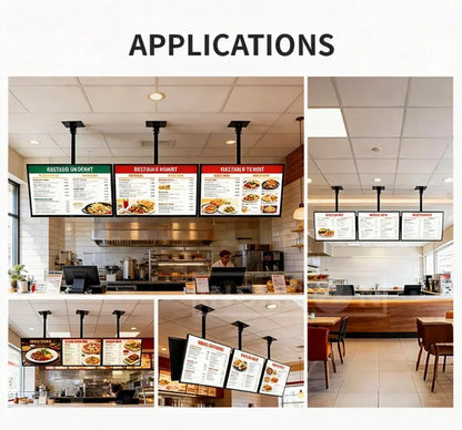 Custom LED Menu Advertising Board Ultra-Thin Hanging TV Ordering Box for Restaurant, Coffee Shop Bubble Tea Shop& Mall