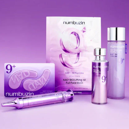 Korean Numbuzin NO.9 NAD+ BIO Skincare Set - Lifting-sil Mask NMN Essence Retinol Eye Cream Lifts Firms Brightens Korean Beauty