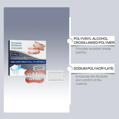 Premium Adjustable Denture Grooming Kit, Easy Daily Teeth Maintenance for Healthy, Beautiful Relaxed Smiles