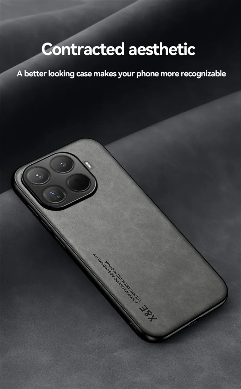 For Xiaomi 15T Pro 5G Case Soft Leather Magnetic Holder Phone Case For Xiomi Xiaomy Mi15T Mi 15T 15 T Pro Shockproof Back Cover
