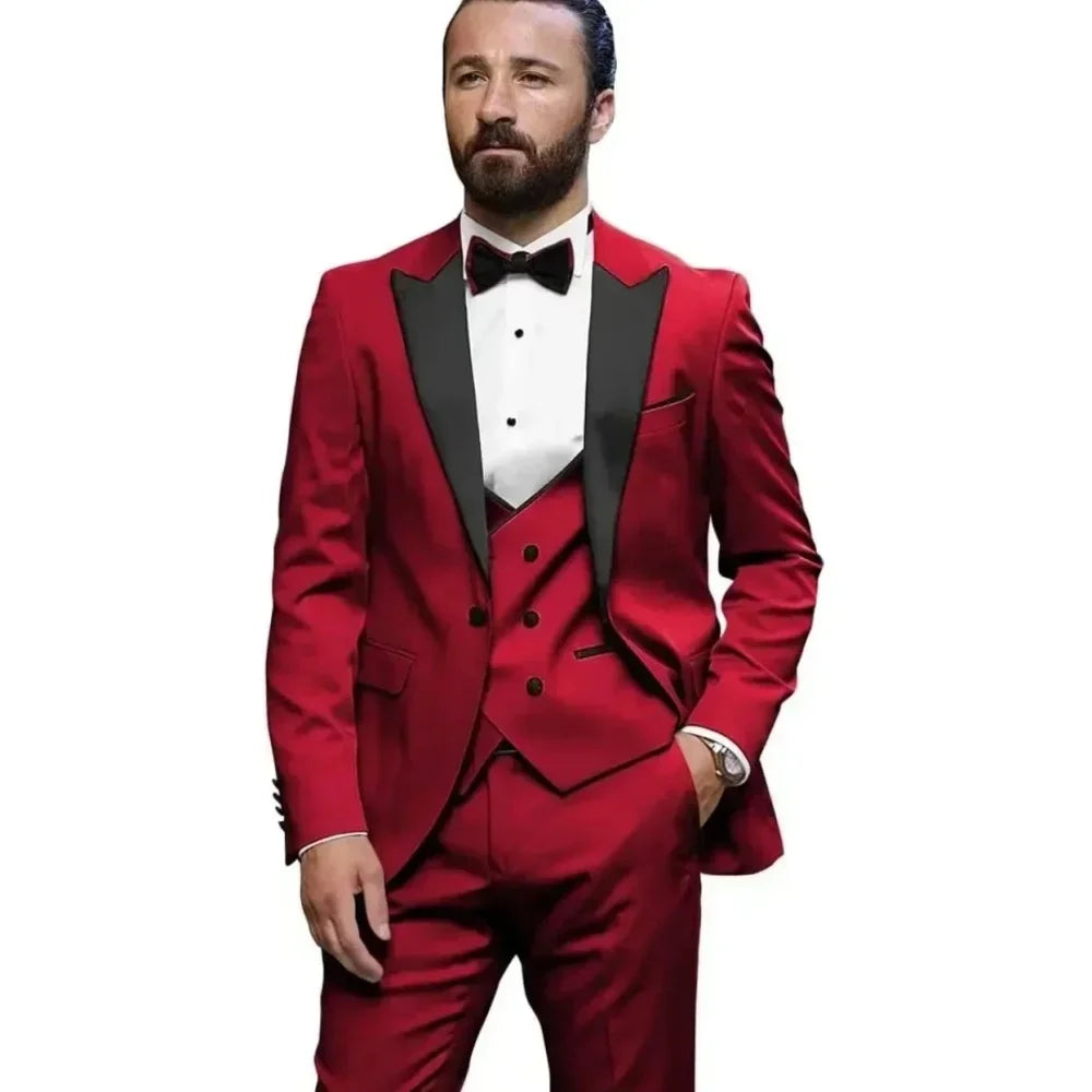 Spring Autumn Summer Casual Suits Men's Korean Business Western-style Clothes Vest Trousers Set Matching Outfit For Young Men